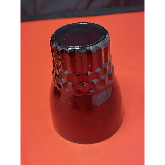 4‎ Anchor Hocking Ruby Red Glass Glasses Juice Tumbler Windsor Pattern Vintage - Picture 3 of 6